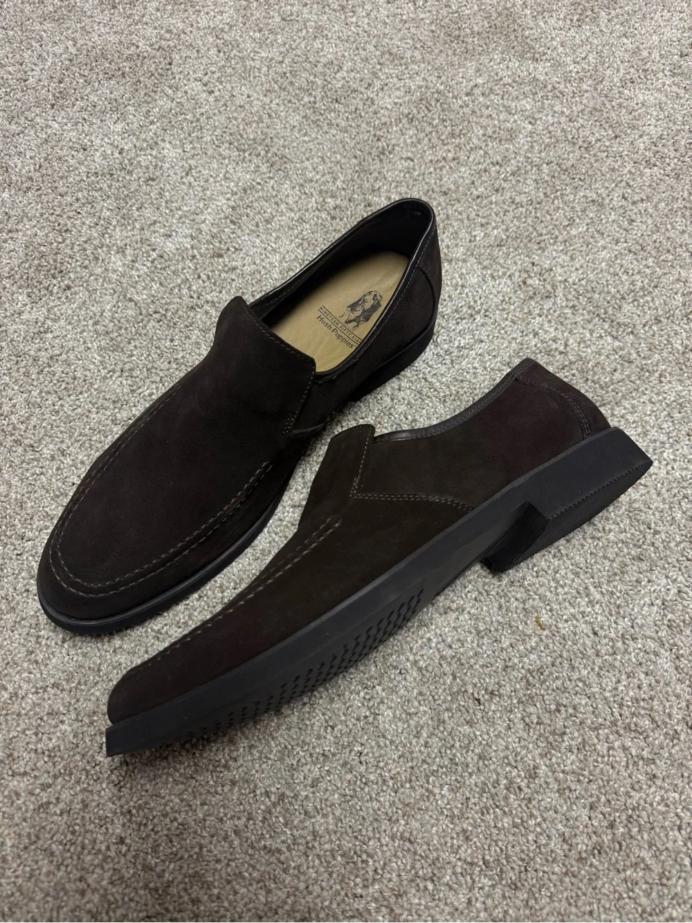 Hush Puppies Reminisce Grey Suede Loafers Men’s Size 11.5 M Slip On